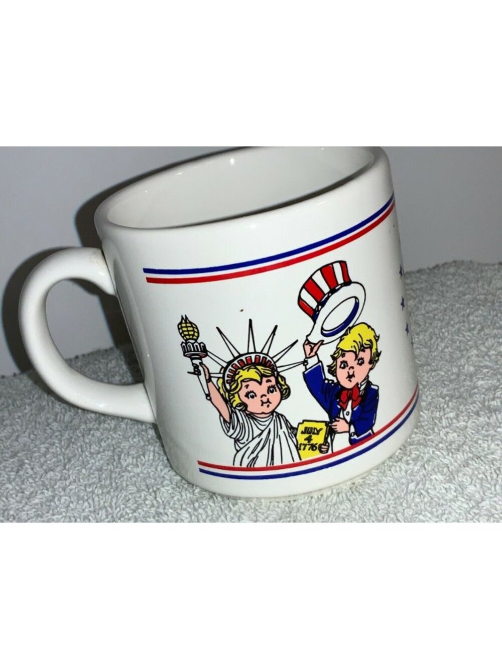 Campbells Soup Kids Salute To America Soup Mug 1976 Patriotic 3.75" Tall
